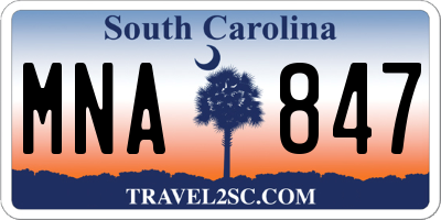 SC license plate MNA847