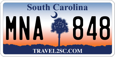 SC license plate MNA848