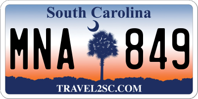 SC license plate MNA849