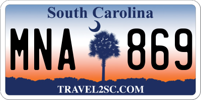 SC license plate MNA869