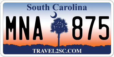 SC license plate MNA875