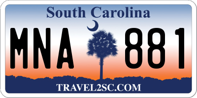 SC license plate MNA881