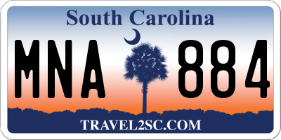 SC license plate MNA884