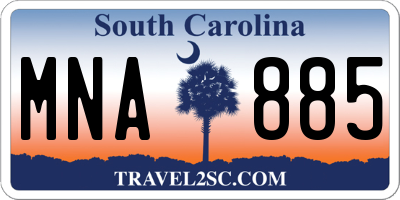 SC license plate MNA885