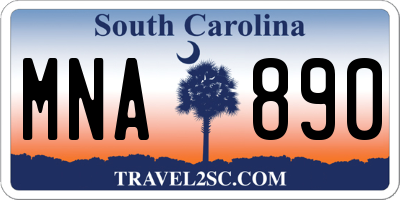 SC license plate MNA890