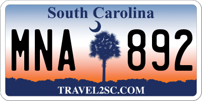 SC license plate MNA892