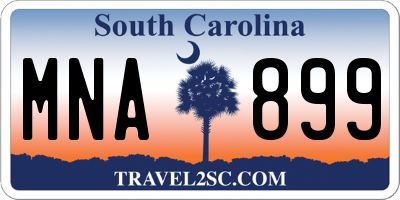 SC license plate MNA899