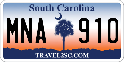 SC license plate MNA910