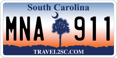 SC license plate MNA911