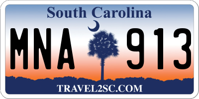 SC license plate MNA913
