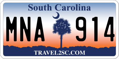 SC license plate MNA914