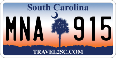 SC license plate MNA915