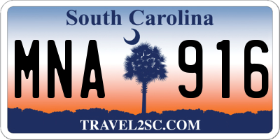 SC license plate MNA916