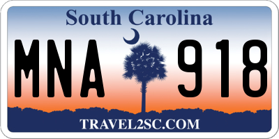 SC license plate MNA918