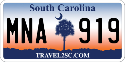 SC license plate MNA919