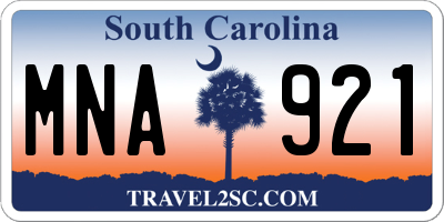SC license plate MNA921