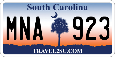 SC license plate MNA923
