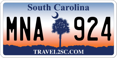 SC license plate MNA924