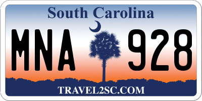 SC license plate MNA928