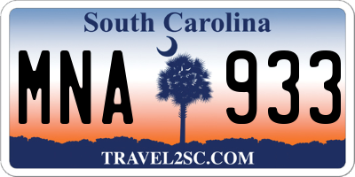 SC license plate MNA933