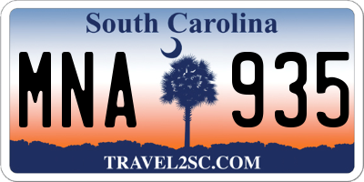 SC license plate MNA935