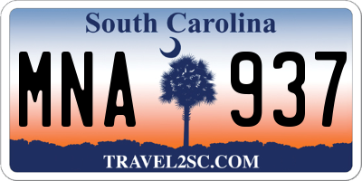 SC license plate MNA937