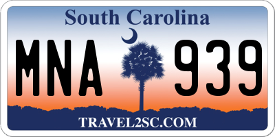 SC license plate MNA939