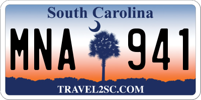 SC license plate MNA941