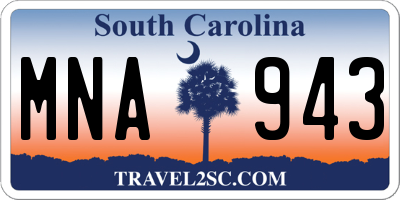 SC license plate MNA943