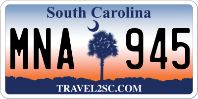 SC license plate MNA945
