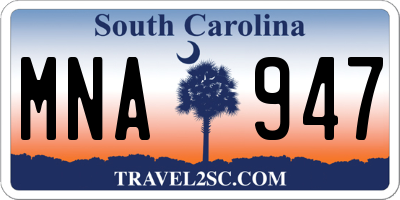 SC license plate MNA947