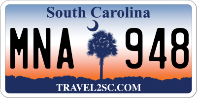 SC license plate MNA948