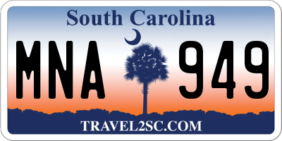SC license plate MNA949