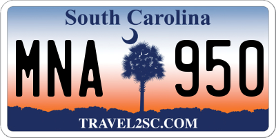 SC license plate MNA950