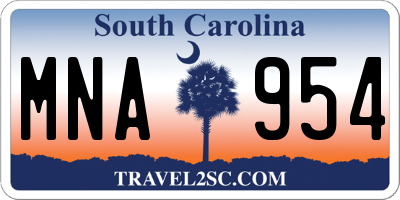 SC license plate MNA954