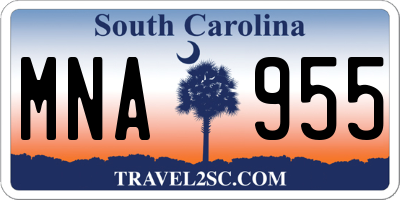 SC license plate MNA955