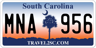SC license plate MNA956