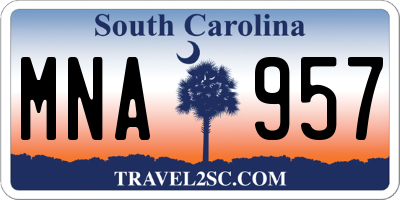 SC license plate MNA957