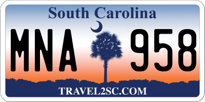 SC license plate MNA958