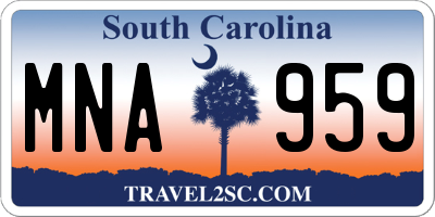 SC license plate MNA959