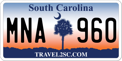 SC license plate MNA960
