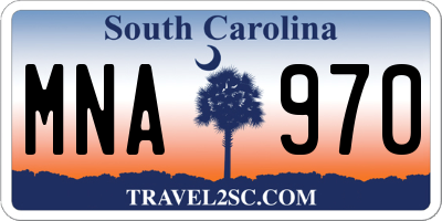 SC license plate MNA970