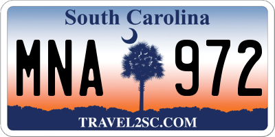 SC license plate MNA972