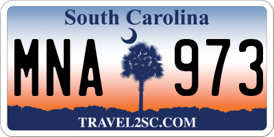 SC license plate MNA973