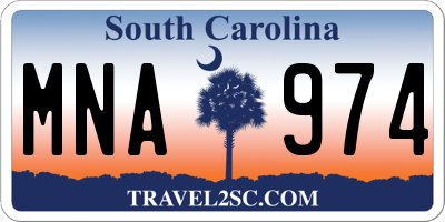 SC license plate MNA974