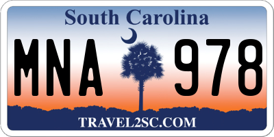 SC license plate MNA978