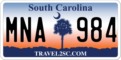 SC license plate MNA984