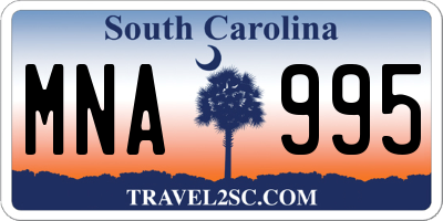 SC license plate MNA995