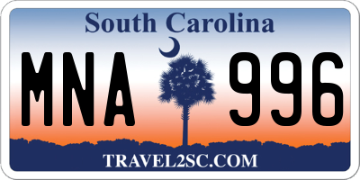 SC license plate MNA996