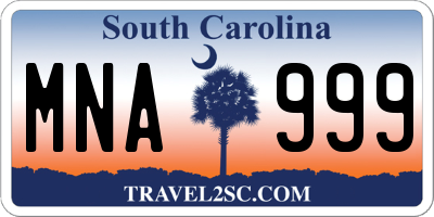 SC license plate MNA999